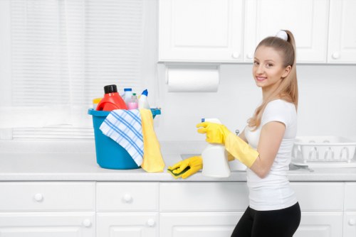 Deep house cleaning in a fresh, organized modern home