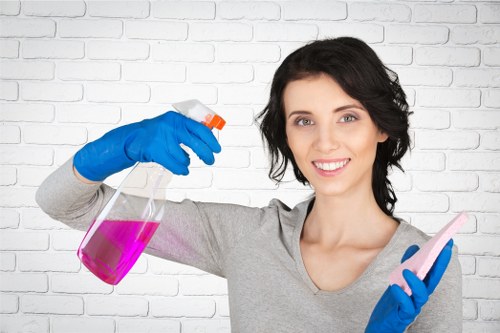 Kitchen surfaces being deep cleaned to remove grease and grime
